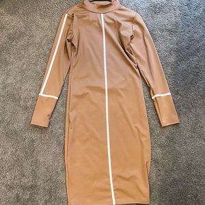 Long sleeve dress brown large never worn runs small $20